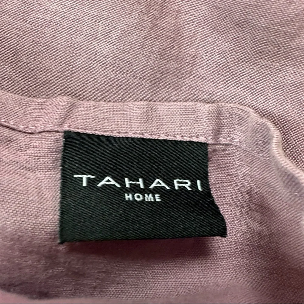 Tahari Home Lavender Shabby Chic Lace Trim Linen Cotton Euro Pillow Sham